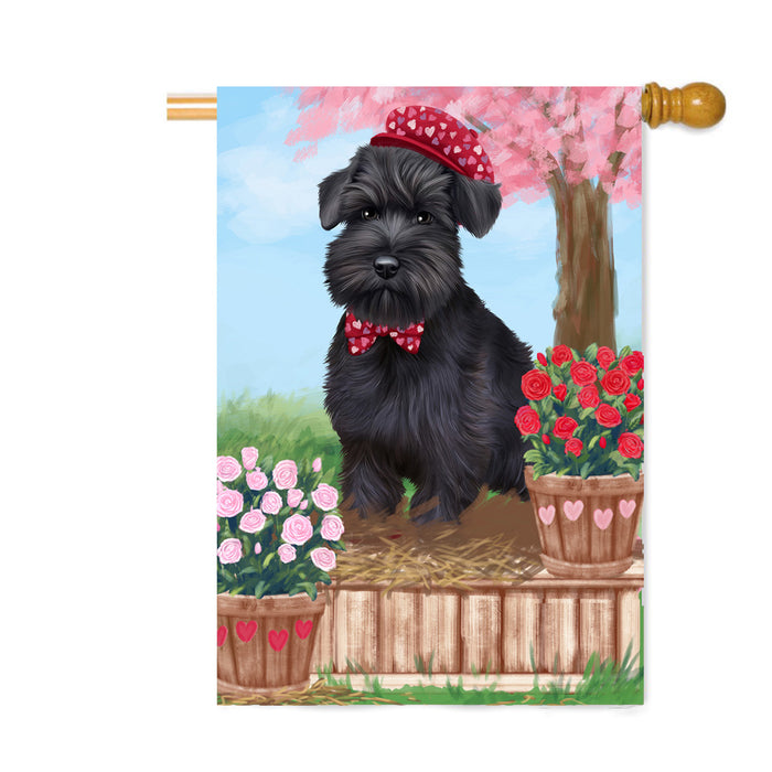Personalized Rosie 25 Cent Kisses Schnauzer Dog Custom House Flag FLG64934