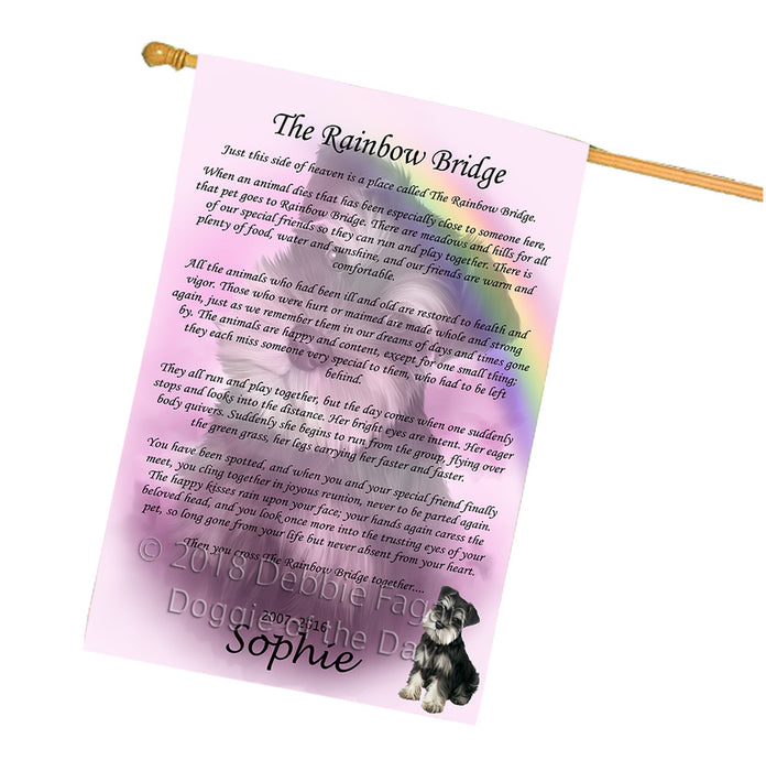 Rainbow Bridge Schnauzer Dog House Flag FLG56391