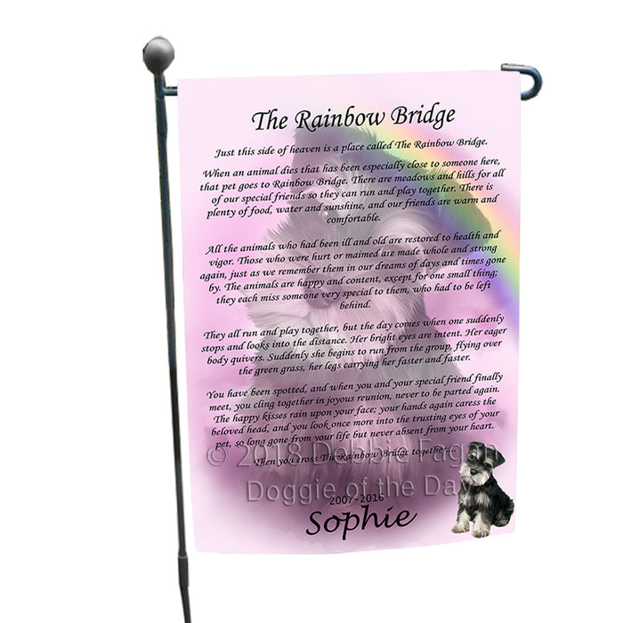 Rainbow Bridge Schnauzer Dog Garden Flag GFLG56255