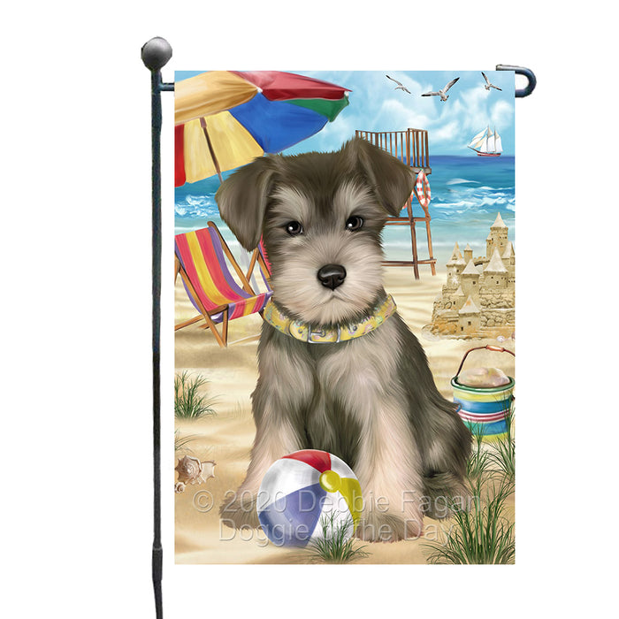Pet Friendly Beach Schnauzer Dog Garden Flags Outdoor Decor for Homes and Gardens Double Sided Garden Yard Spring Decorative Vertical Home Flags Garden Porch Lawn Flag for Decorations GFLG67785