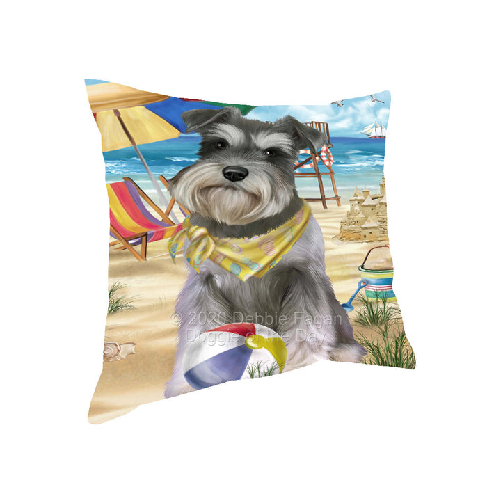 Pet Friendly Beach Schnauzer Dog Pillow with Top Quality High-Resolution Images - Ultra Soft Pet Pillows for Sleeping - Reversible & Comfort - Ideal Gift for Dog Lover - Cushion for Sofa Couch Bed - 100% Polyester, PILA91702