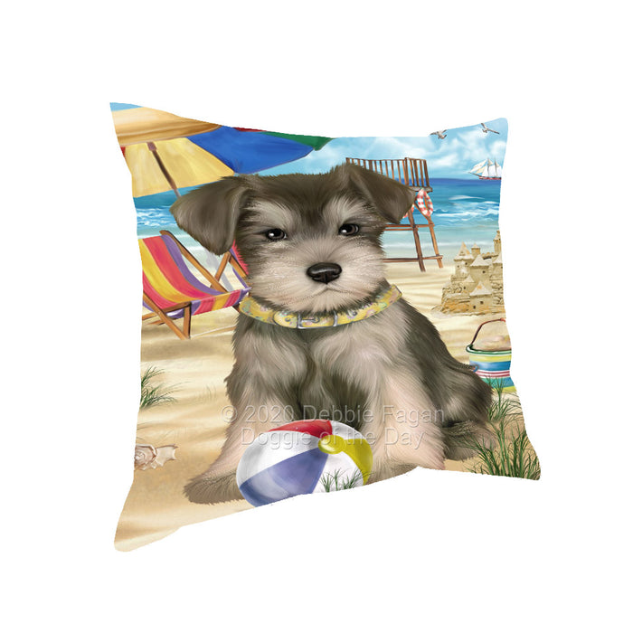 Pet Friendly Beach Schnauzer Dog Pillow with Top Quality High-Resolution Images - Ultra Soft Pet Pillows for Sleeping - Reversible & Comfort - Ideal Gift for Dog Lover - Cushion for Sofa Couch Bed - 100% Polyester, PILA91705