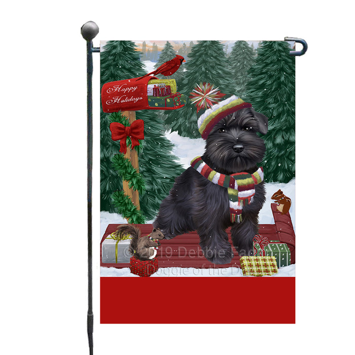 Personalized Merry Christmas Woodland Sled  Schnauzer Dog Custom Garden Flags GFLG-DOTD-A61676