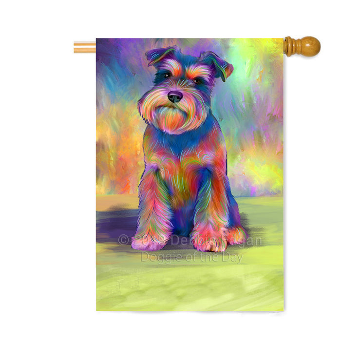 Personalized Paradise Wave Schnauzer Dog Custom House Flag FLG-DOTD-A60129