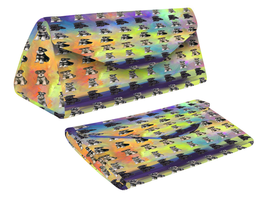 Paradise Wave Schnauzer Dogs Foldable Glasses Case