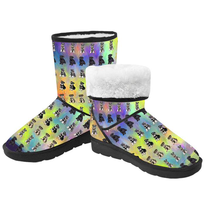 Paradise Wave Schnauzer Dogs Men's Snow Boots