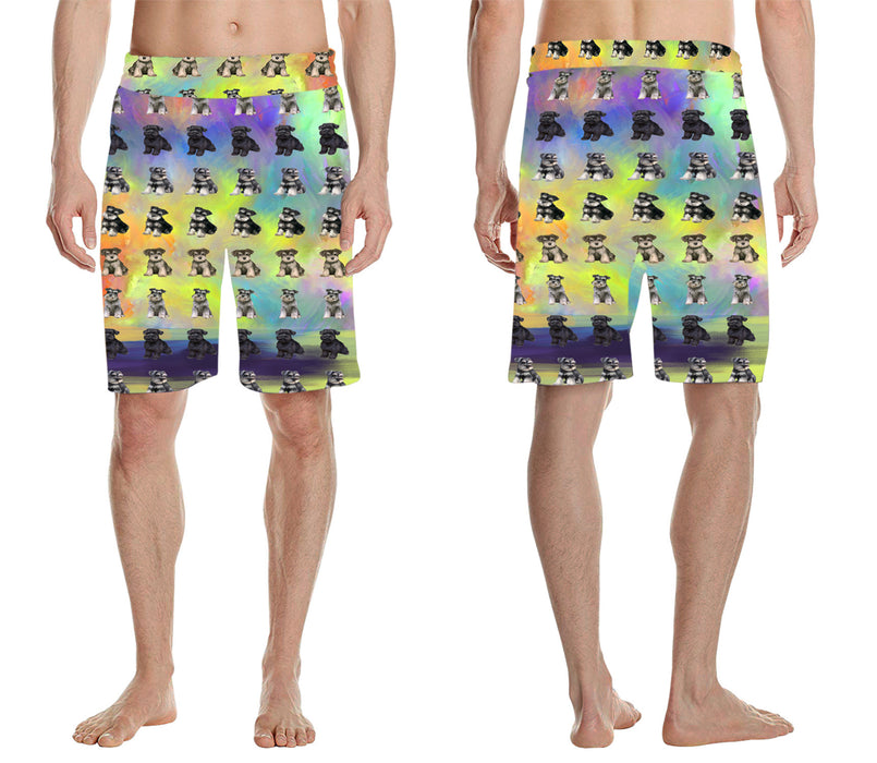 Paradise Wave Schnauzer Dogs All Over Print Men's Casual Shorts