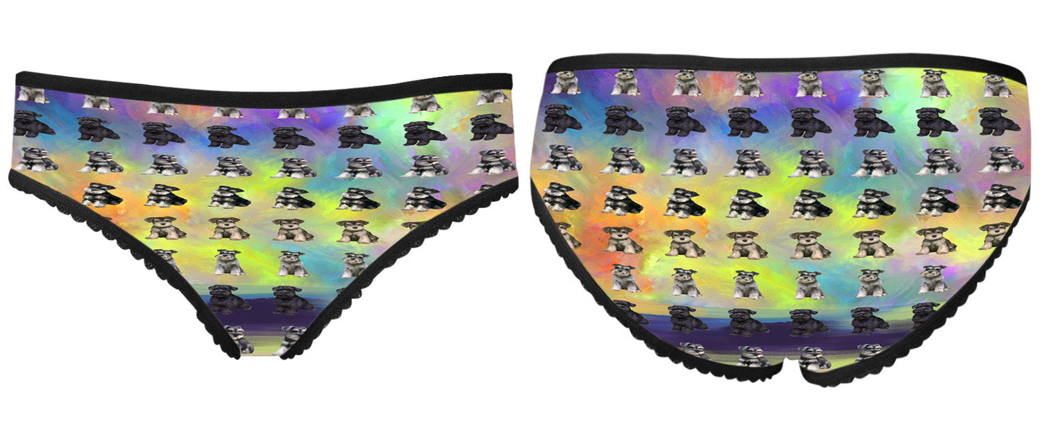 Paradise Wave Schnauzer Dogs All Over Print High-cut Women's Brief