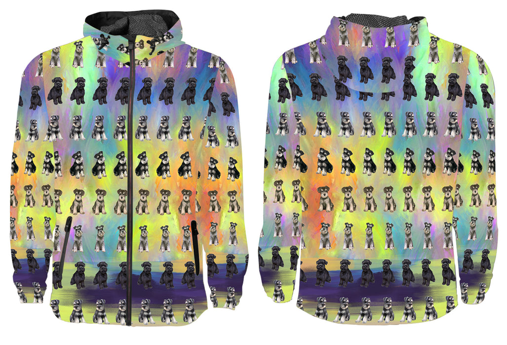 Paradise Wave Schnauzer Dogs All Over Print Windbreaker for Men