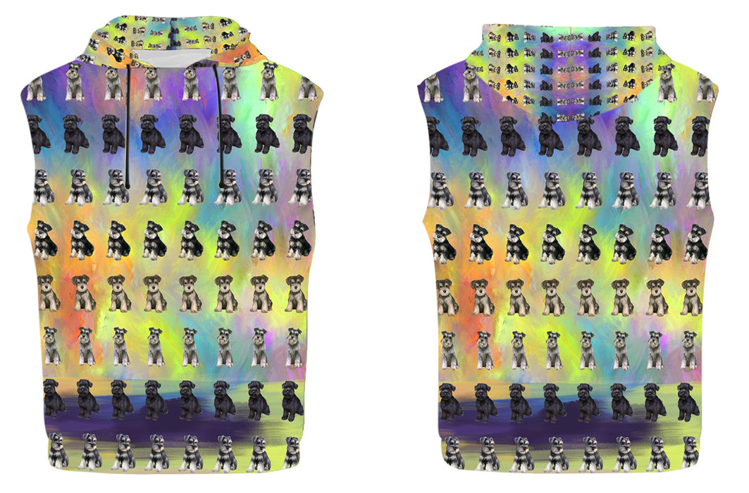 Paradise Wave Schnauzer Dogs All Over Print Sleeveless Women's Hoodie