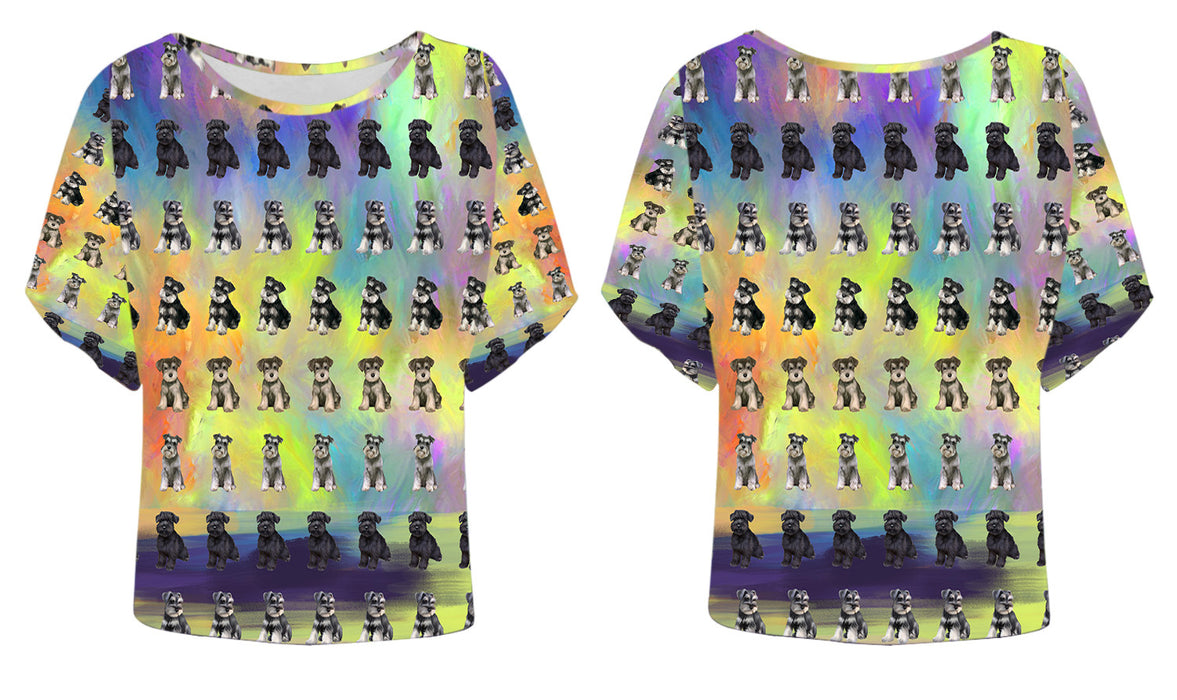 Paradise Wave Schnauzer Dogs Batwing Sleeve Women's T-Shirt