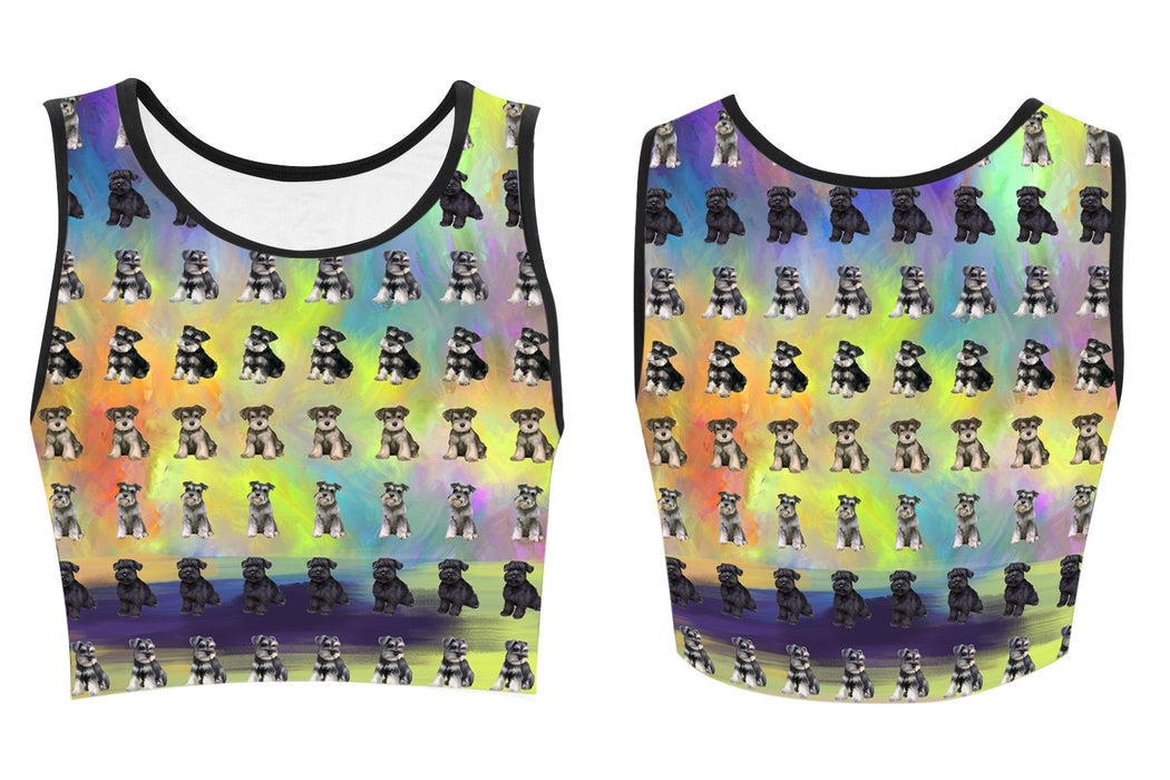 Paradise Wave Schnauzer Dogs Women's Crop Top