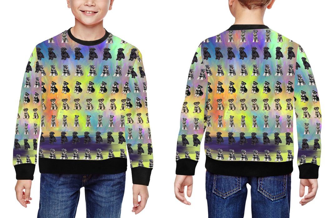 Paradise Wave Schnauzer Dogs All Over Print Crewneck Kids Sweatshirt