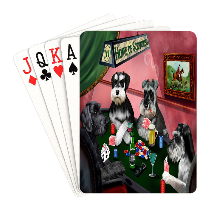 Home of Schnauzer Dogs Playing Poker Playing Card Decks