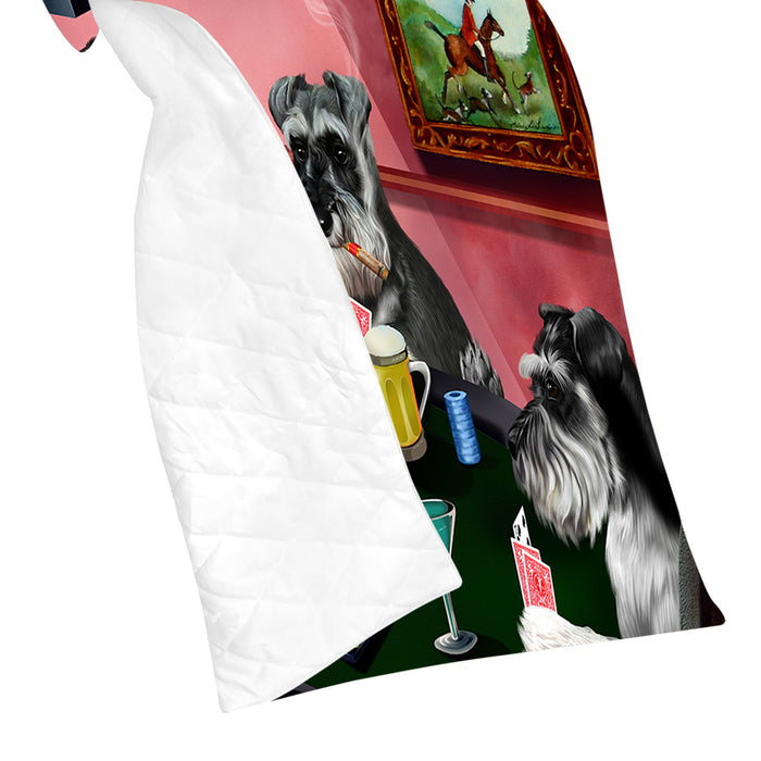 Home of  Schnauzer Dogs Playing Poker Quilt