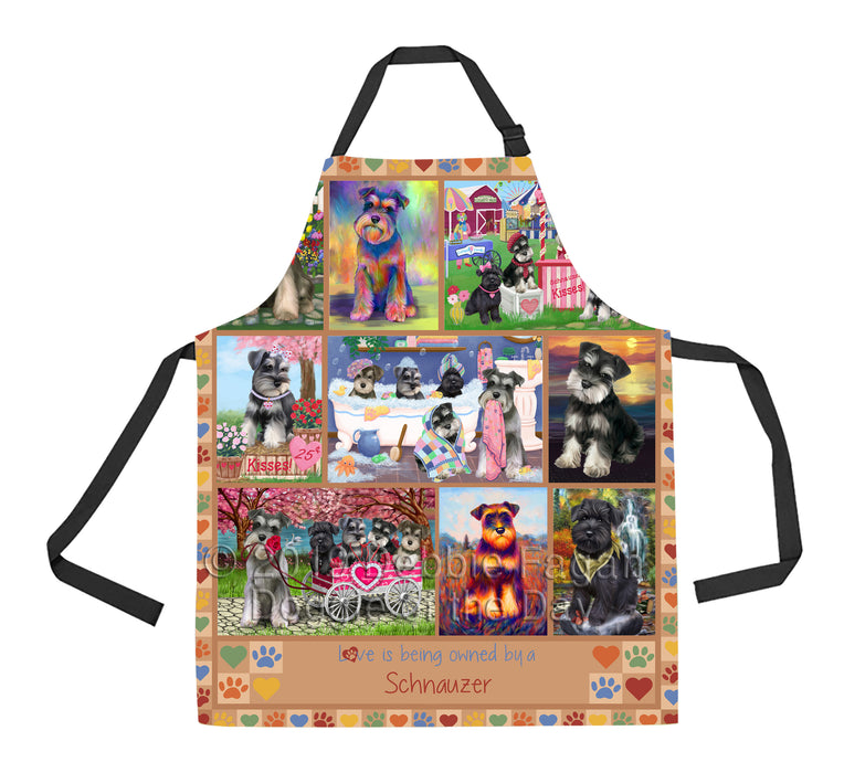 Love is Being Owned Schnauzer Dog Beige Apron