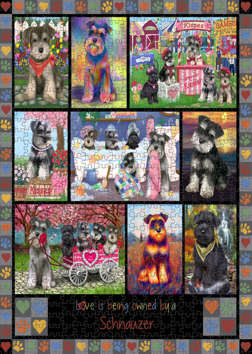 Love is Being Owned Schnauzer Dog Grey Puzzle with Photo Tin PUZL98616