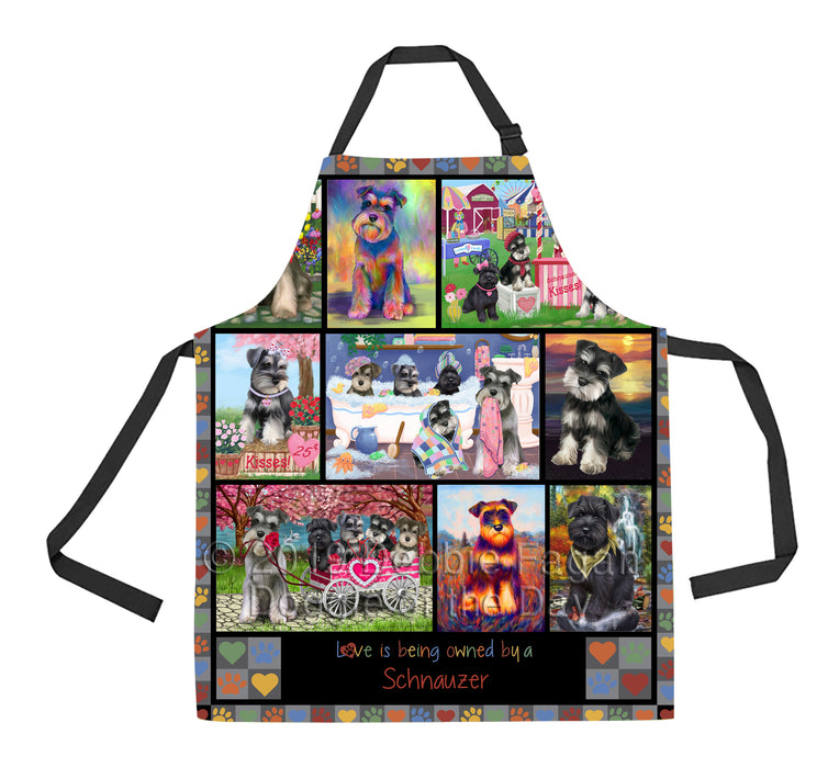 Love is Being Owned Schnauzer Dog Grey Apron