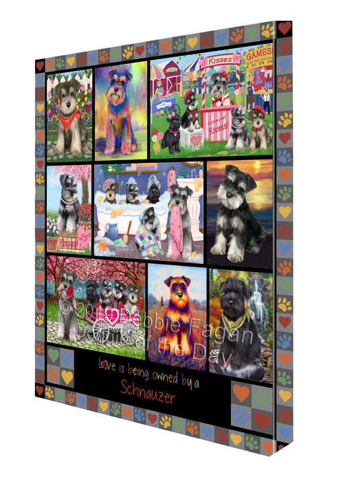 Love is Being Owned Schnauzer Dog Grey Canvas Print Wall Art Décor CVS138455