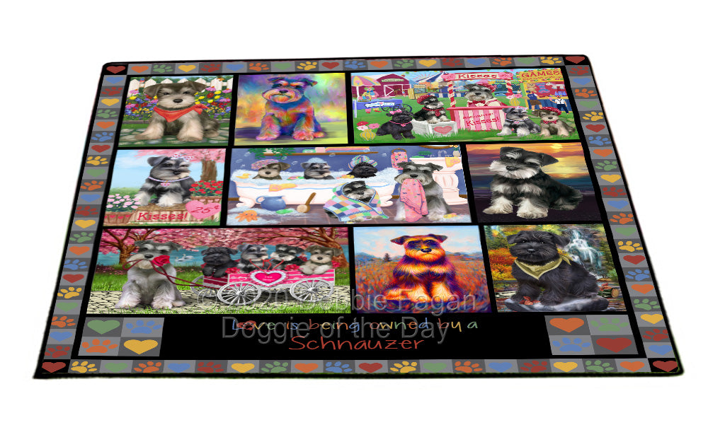 Love is Being Owned Schnauzer Dog Grey Floormat FLMS55393