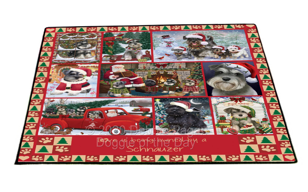 Love is Being Owned Christmas Schnauzer Dogs Floormat FLMS54934