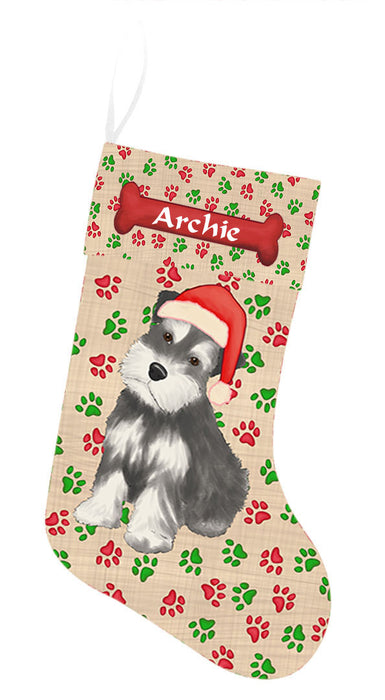 Pet Name Personalized Christmas Paw Print Samoyed Dogs Stocking