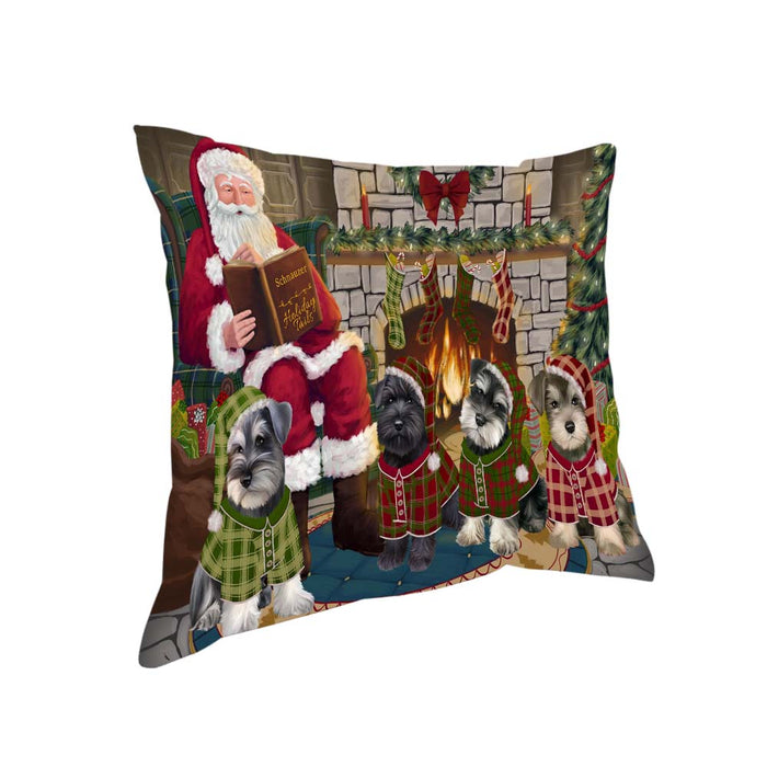 Christmas Cozy Holiday Tails Schnauzers Dog Pillow PIL70468
