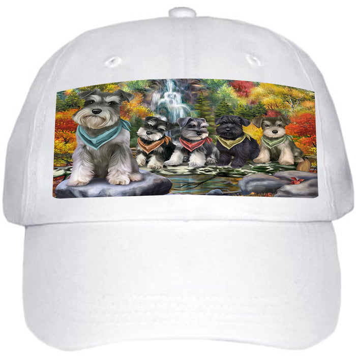 Scenic Waterfall Schnauzers Dog Ball Hat Cap HAT52317