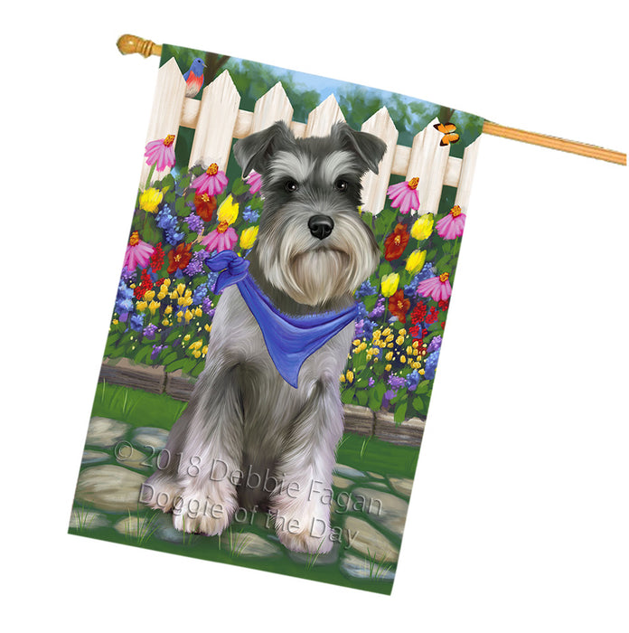 Spring Floral Schnauzer Dog House Flag FLG50111