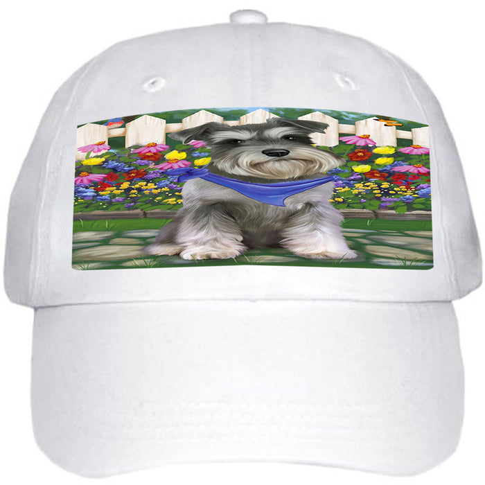 Spring Floral Schnauzer Dog Ball Hat Cap HAT59724