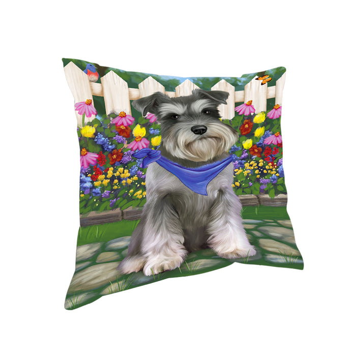 Spring Floral Schnauzer Dog Pillow PIL56440