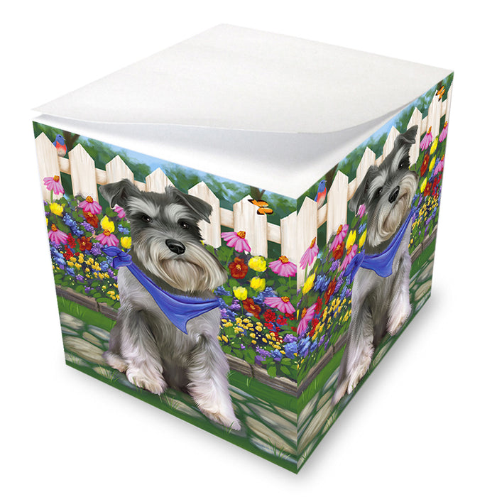 Spring Floral Schnauzer Dog Note Cube NOC52242