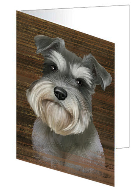 Rustic Schnauzer Dog Handmade Artwork Assorted Pets Greeting Cards and Note Cards with Envelopes for All Occasions and Holiday Seasons GCD55457