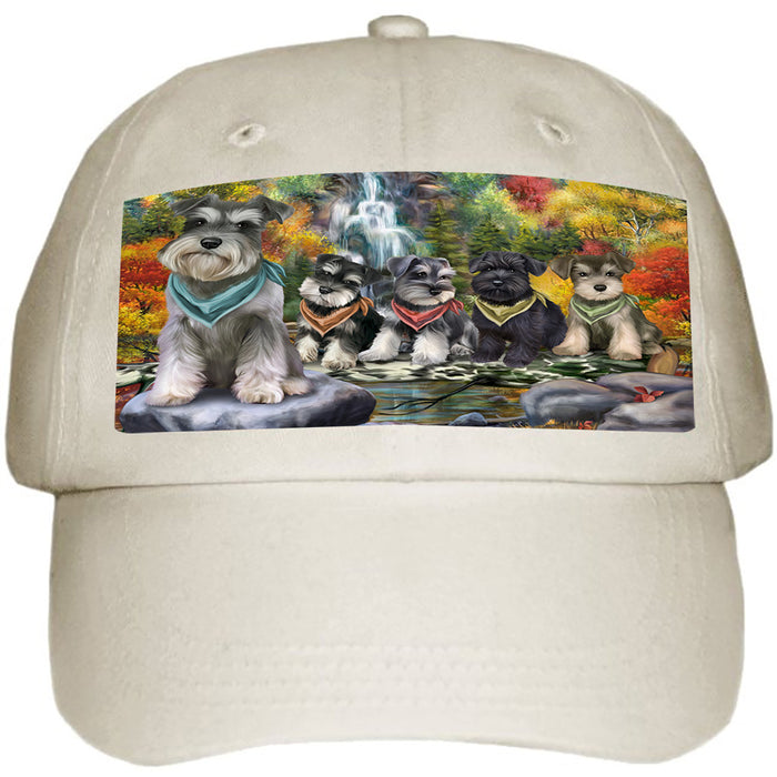 Scenic Waterfall Schnauzers Dog Ball Hat Cap HAT52317