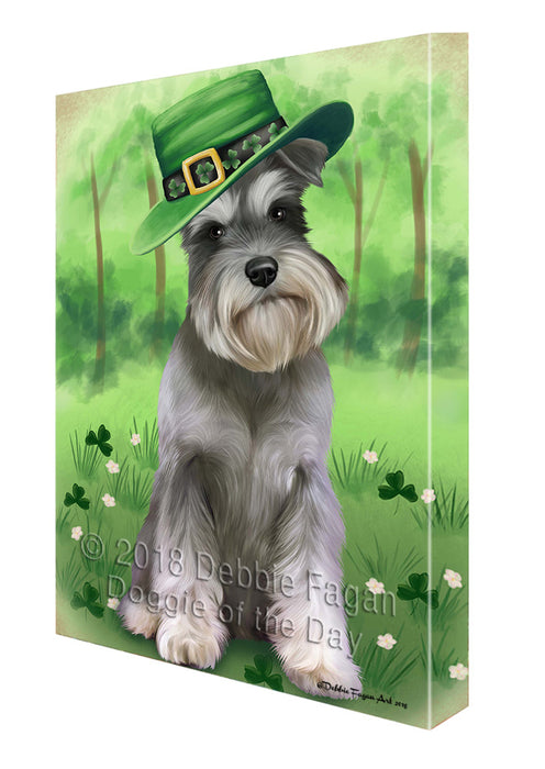 St. Patricks Day Irish Portrait Schnauzer Dog Canvas Wall Art CVS59304