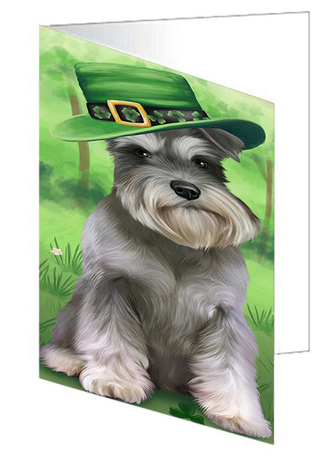 St. Patricks Day Irish Portrait Schnauzer Dog Handmade Artwork Assorted Pets Greeting Cards and Note Cards with Envelopes for All Occasions and Holiday Seasons GCD52166