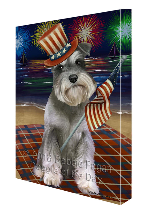 4th of July Independence Day Firework Schnauzer Dog Canvas Wall Art CVS56523