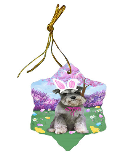 Schnauzer Dog Easter Holiday Star Porcelain Ornament SPOR49237