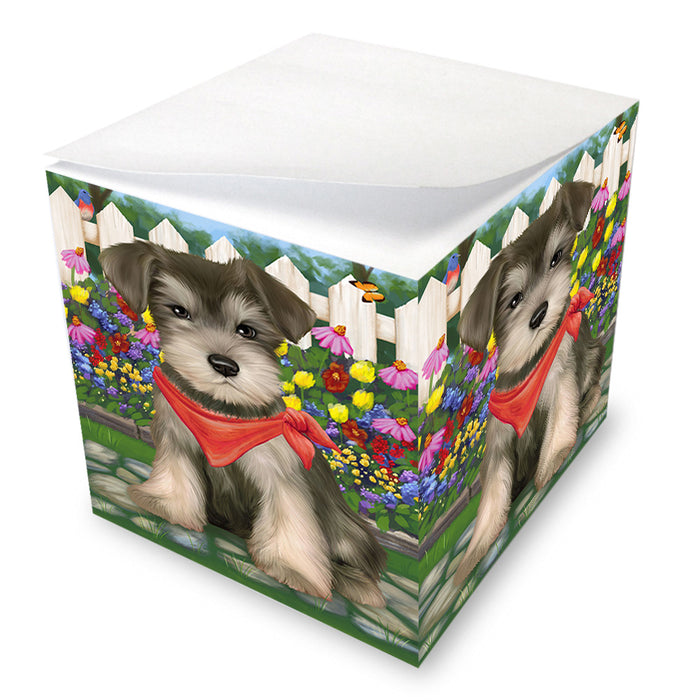 Spring Floral Schnauzer Dog Note Cube NOC52243