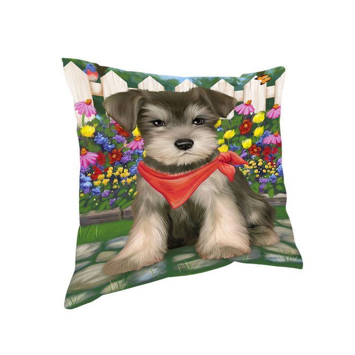 Spring Floral Schnauzer Dog Pillow PIL56444