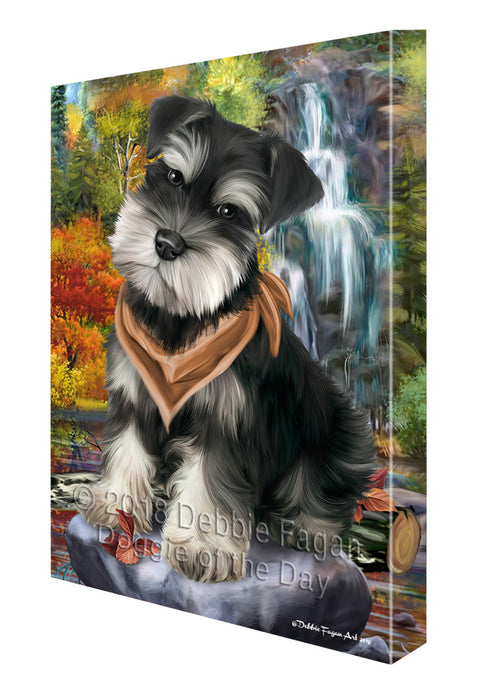 Scenic Waterfall Schnauzer Dog Canvas Wall Art CVS61068