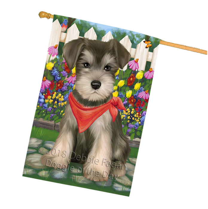 Spring Floral Schnauzer Dog House Flag FLG50112