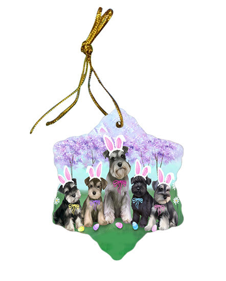 Schnauzers Dog Easter Holiday Star Porcelain Ornament SPOR49238