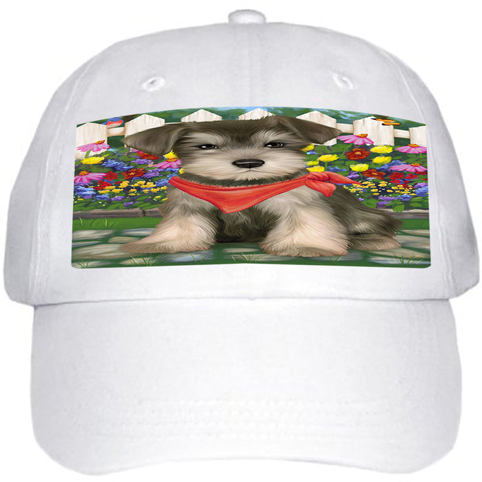 Spring Floral Schnauzer Dog Ball Hat Cap HAT59727