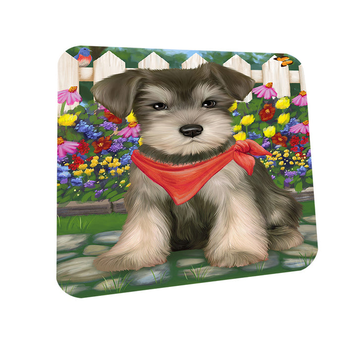 Spring Floral Schnauzer Dog Coasters Set of 4 CST52109