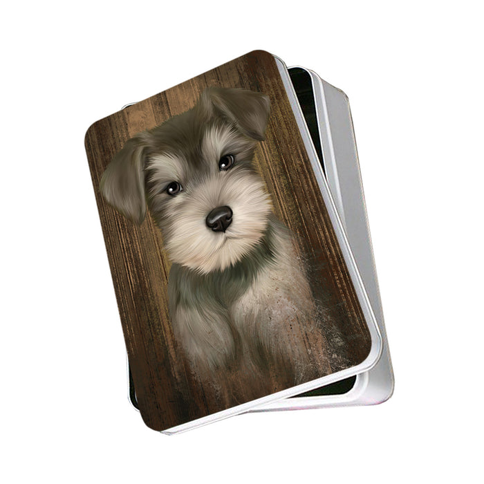 Rustic Schnauzer Dog Photo Storage Tin PITN50477