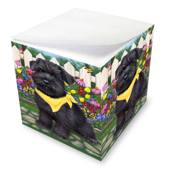 Spring Floral Schnauzer Dog Note Cube NOC52244