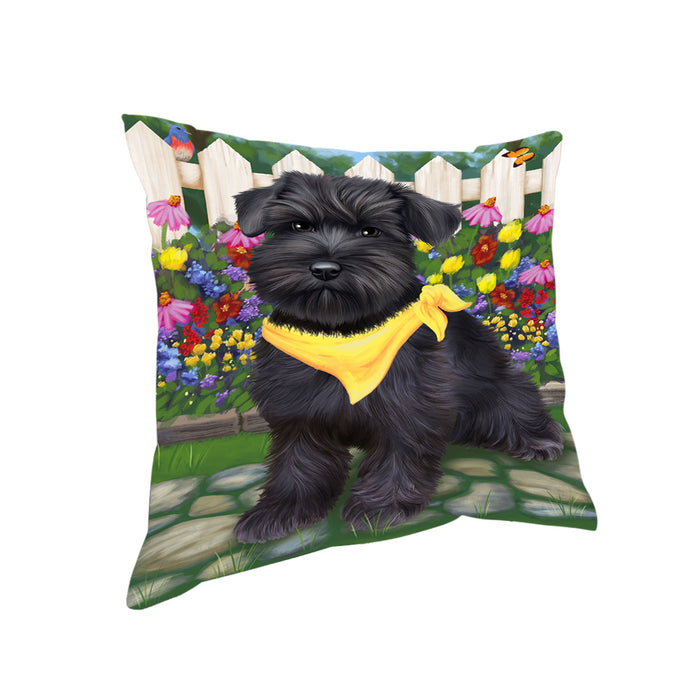 Spring Floral Schnauzer Dog Pillow PIL56448