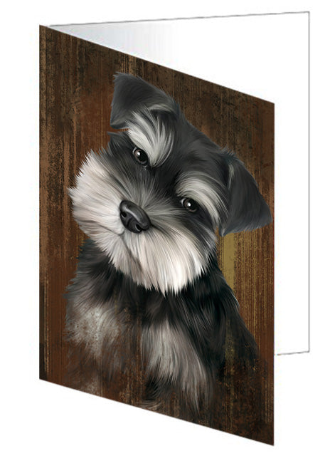 Rustic Schnauzer Dog Handmade Artwork Assorted Pets Greeting Cards and Note Cards with Envelopes for All Occasions and Holiday Seasons GCD55463