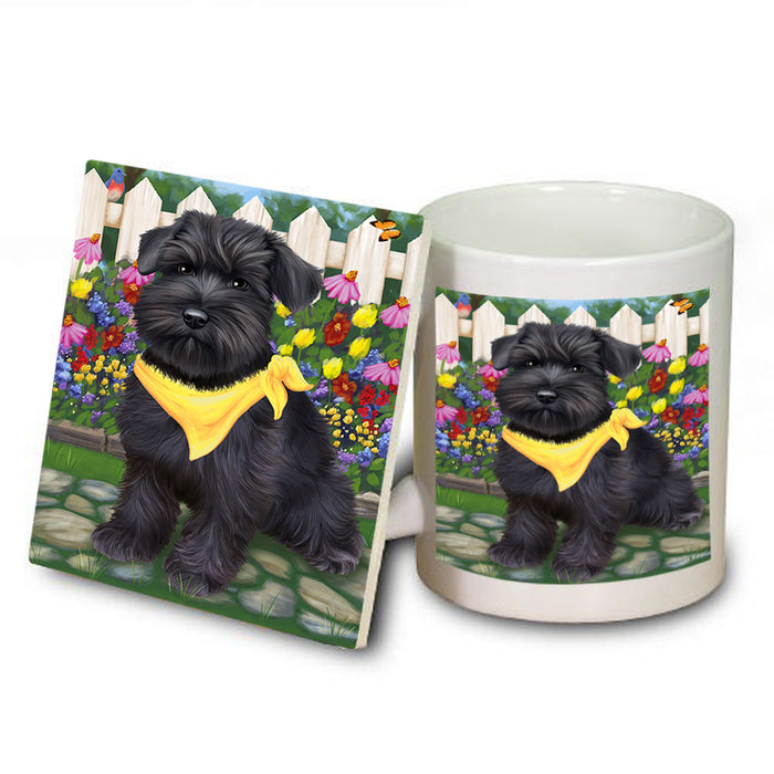 Spring Floral Schnauzer Dog Mug and Coaster Set MUC52236